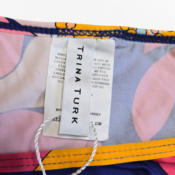 Trina Turk Tropical Floral Breeze Swim Tunic Kaftan Cover-Up Dress Size Medium - Picture 7 of 12